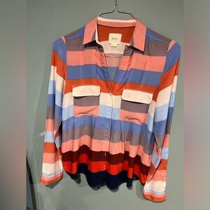 Maeve striped button blouse size 6